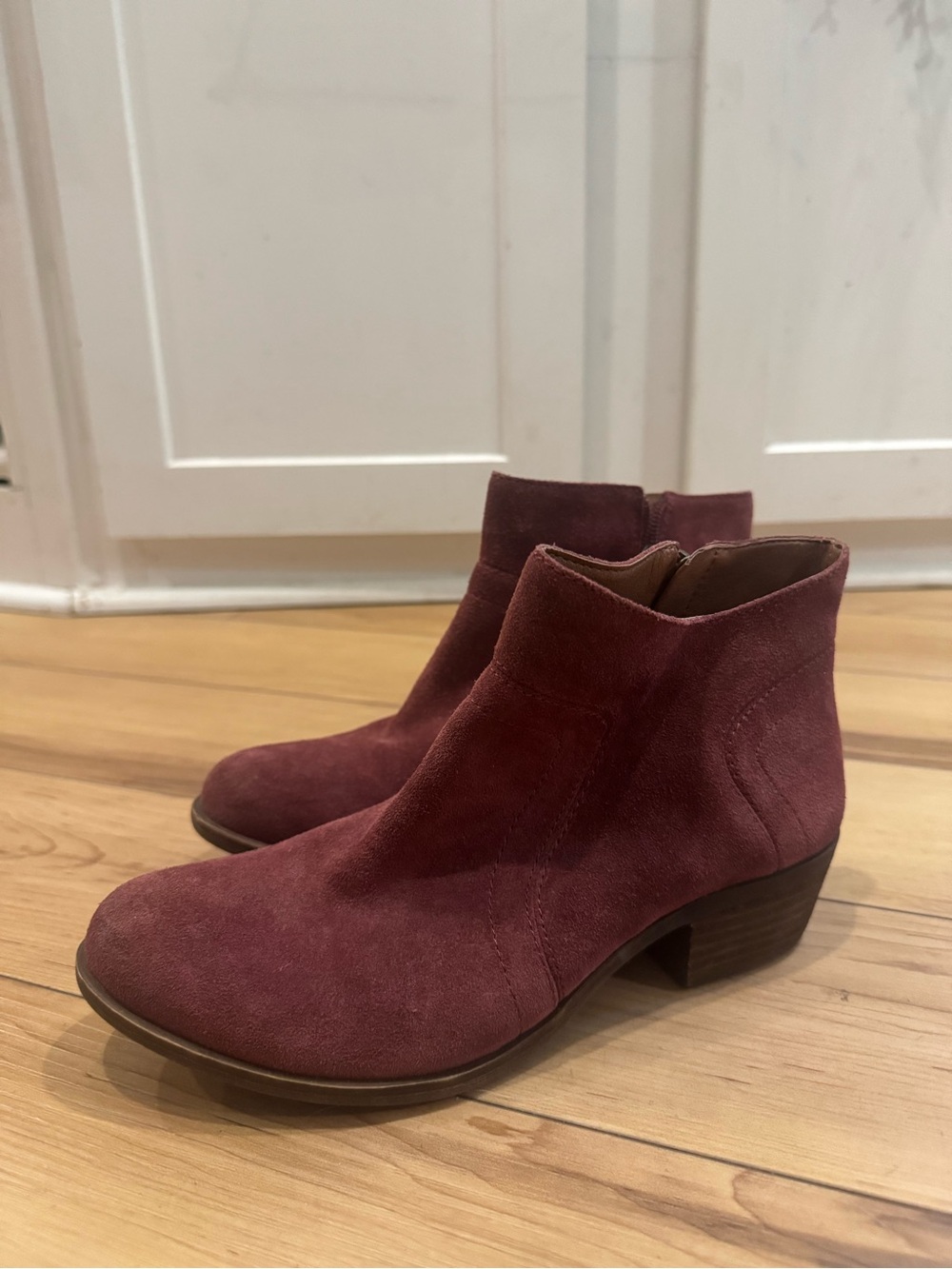 Lucky Brand Women's Suede Ankle Boots in Burgundy